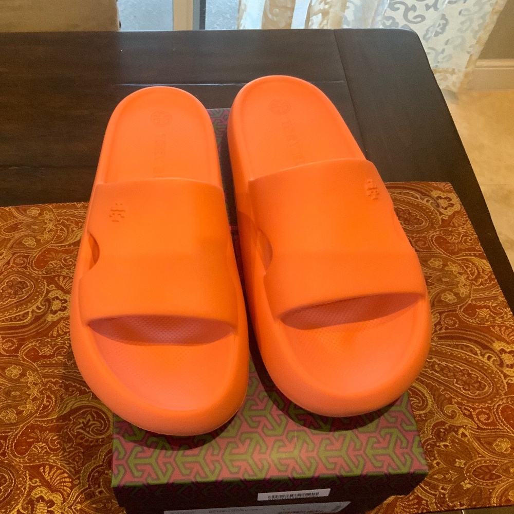 tory burch shower slide-eva sandals in Blush rose   BNIB,MSRP$158